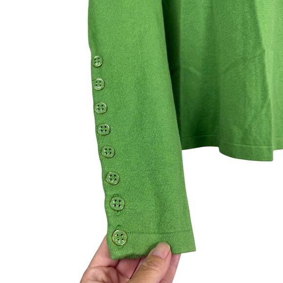 J McLaughlin Sweater Womens Small Green Jamey Pullover Old Money Quiet Luxury - Picture 3 of 10
